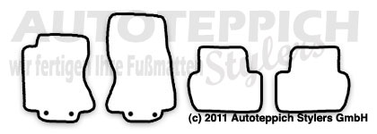 Das Schnittmuster für Fussmatten Jaguar S-Type Halter FSBS_1999-2007
