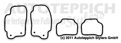 Das Schnittmuster für Fussmatten Jaguar X-Type Halter FSBS_2001-2008